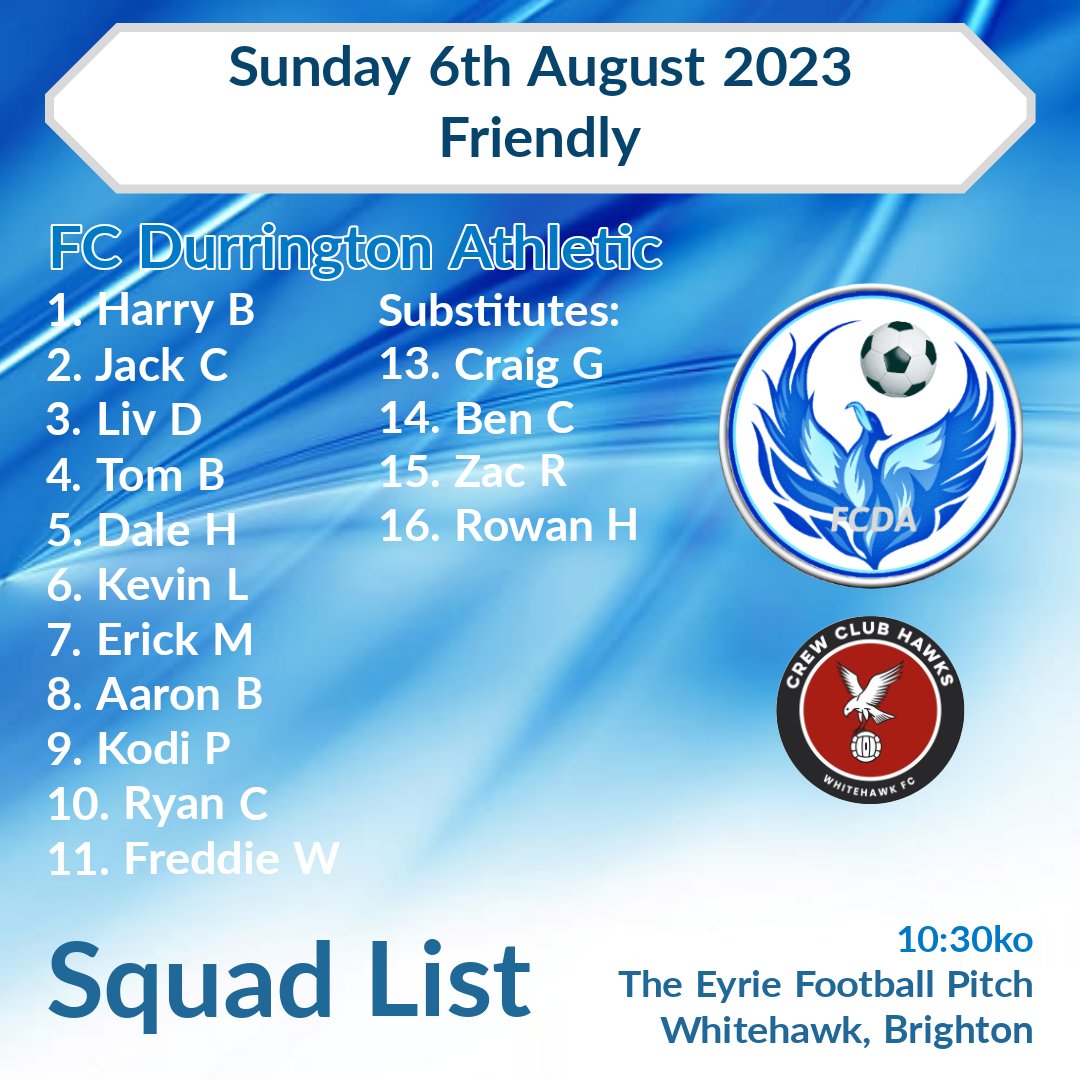 FC Durrington Athletic (@fcda2021) on Twitter photo A clear mismatched game from the off, where our 2nds faced off against Div 5 winners <a href="/CrewClubHawksFC/">Crew Club Hawks FC</a>, all credit to the Hawks for the game and hosting. Lessons learnt today. We go again. A clear mismatched game from the off, where our 2nds faced off against Div 5 winners <a href="/CrewClubHawksFC/">Crew Club Hawks FC</a>, all credit to the Hawks for the game and hosting. Lessons learnt today. We go again.