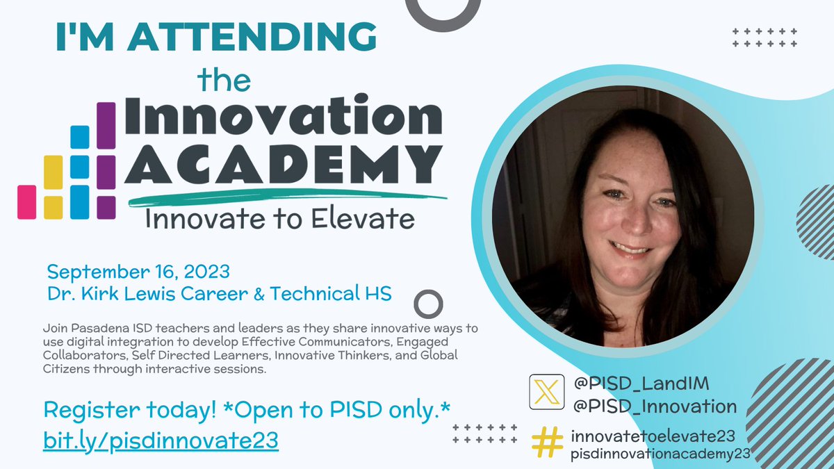 Looking forward to all the wonderful presentations! #innovatetoelevate23 #pisdinnovationacademy23 @PISD_Innovation @PISD_LandIM