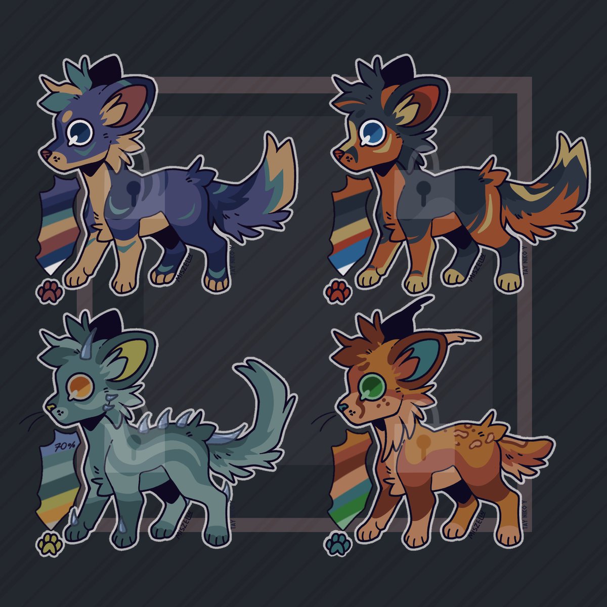 #adopt #furry
- 2USD each
- You are free to modify everything; the design, race, gender and stuff, but please always credit me as the original author
-DM to claim (PayPal only)

[base credit: Feather Fox Creations/Tay Niko Y.]