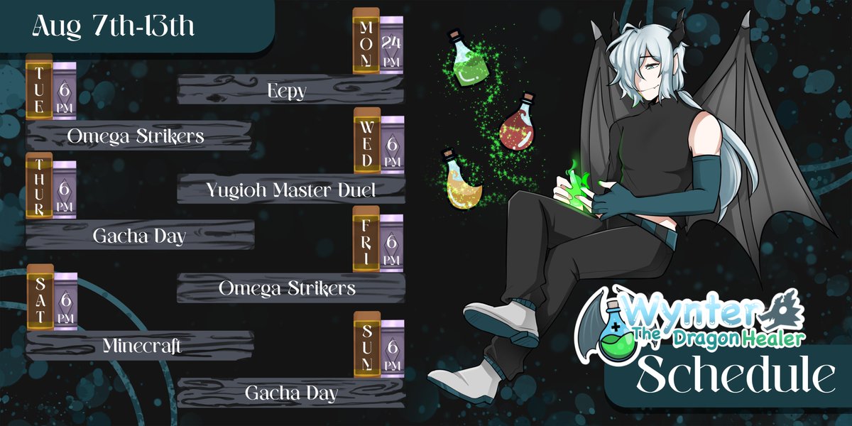 wynter_ttv's tweet photo. New schedule, all times are EST!!!
Playing Yugioh with @AllHailAlzackVT Wednesday! Also hanging with my dad on Monday, otherwise pretty standard schedule for me!
Art: @/kizakyun
Tag: #Wyntertyme https://t.co/tP69DrA0Mx