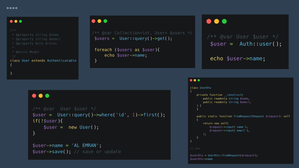 ALEMRANCU's tweet image. Ensure reference in everywhere is so important for Code. We can Use DocBlock and DTO.
@laravelphp
#laraveltips #cleancode