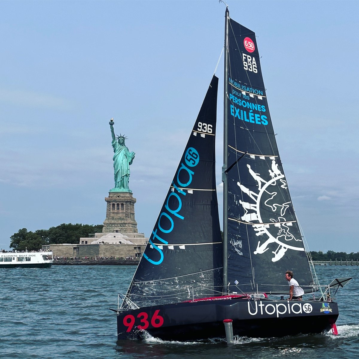 [TRANSATLANTIC  RECORD] Jay THOMPSON has crossed the start of the sailing speed record at Ambrose buoy in NYC on August 3rd at 18:28;26 UTC to be the 1st in history to set the Transatlantic record in a Mini6.50, track him👉🏼my.yb.tl/IC4_mobile/138… plus <a href="/CoconutsSail/">Coconuts Sail Team</a> on IG and FB