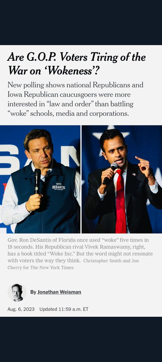 Ad4Demo's tweet image. GOP Voters Tiring of War on &apos;Wokeness&apos; 
All culture war campaigns are temporary. Is this a change of language or the end of today&apos;s culture war.