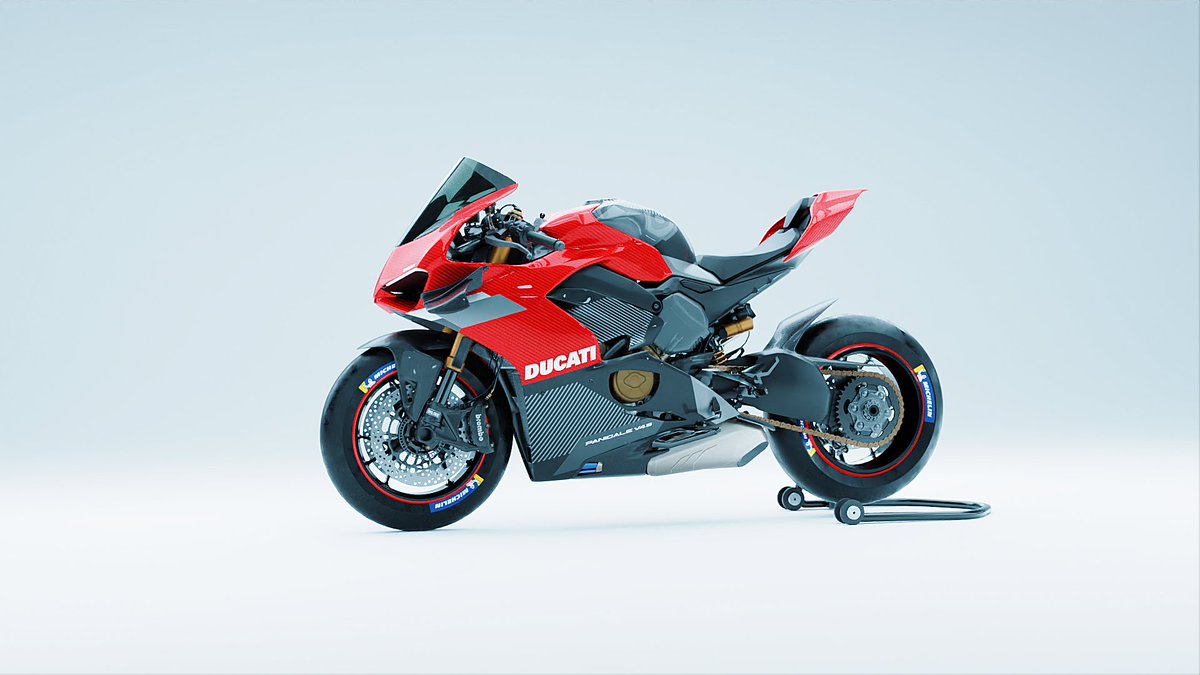 drivetuned's tweet photo. E-tron-inspired livery on the @DucatiMotor Panigale
#blender3d #Ducati https://t.co/8831r26JWI