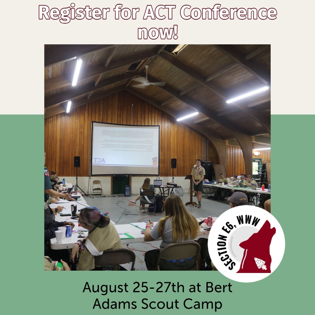 Are you interested in developing your leadership abilities within your lodge? Do you want to collaborate with Arrowmen from other lodges and enjoy fellowship? Then you should sign up for the Section ACT Conference! Follow the link in bio to register.