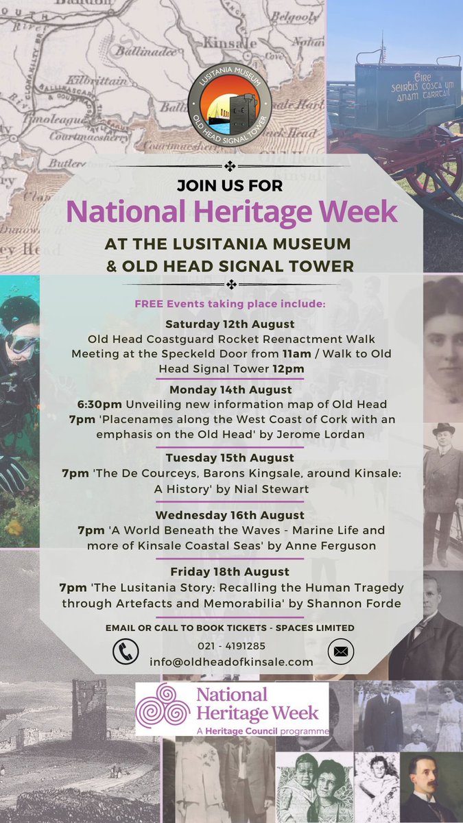 The Lusitania Museum & Old Head Signal Tower (@oldheadtower) on Twitter photo ๐ Join us for <a href="/HeritageWeek/">National Heritage Week</a> at the Lusitania Museum & Old Head Signal Tower ๐
#oldheadofkinsale #kinsale #nationalheritageweek ๐ Join us for <a href="/HeritageWeek/">National Heritage Week</a> at the Lusitania Museum & Old Head Signal Tower ๐
#oldheadofkinsale #kinsale #nationalheritageweek