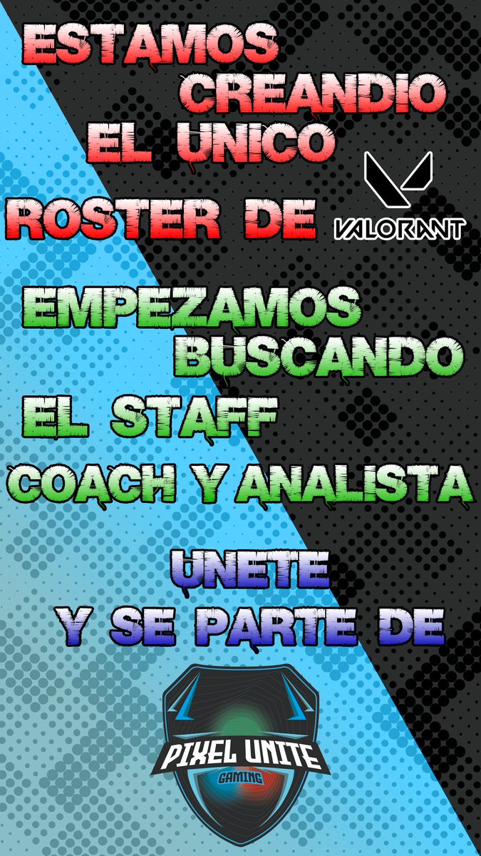 Para cualquier información podéis escribir en el post, o por MD a esta cuenta o a las de <a href="/Jabbawockeez_7/">Jabbawockeez7</a> <a href="/LadyGZWorld/">LadyGZ</a> @kemirasbobo94 o a la <a href="/ToneStarkGame/">Tone Stark</a> 
Seremos grande pero de este proyecto el primer ladrillo lo pones tú.
#VALORANTChampions #valorant #valorantes #coach