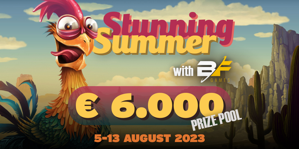 The BF Games Stunning Summer tournament is here! 

Get ready to battle it out for a chance to claim a piece of the incredible €6.000 prize pool! ⚡️⚡️⚡️

#GamingEnthusiasts #StunningSummer #BFGames #PrizeMoney #ThorCasino #Bettinng #GamblingX #Crypto