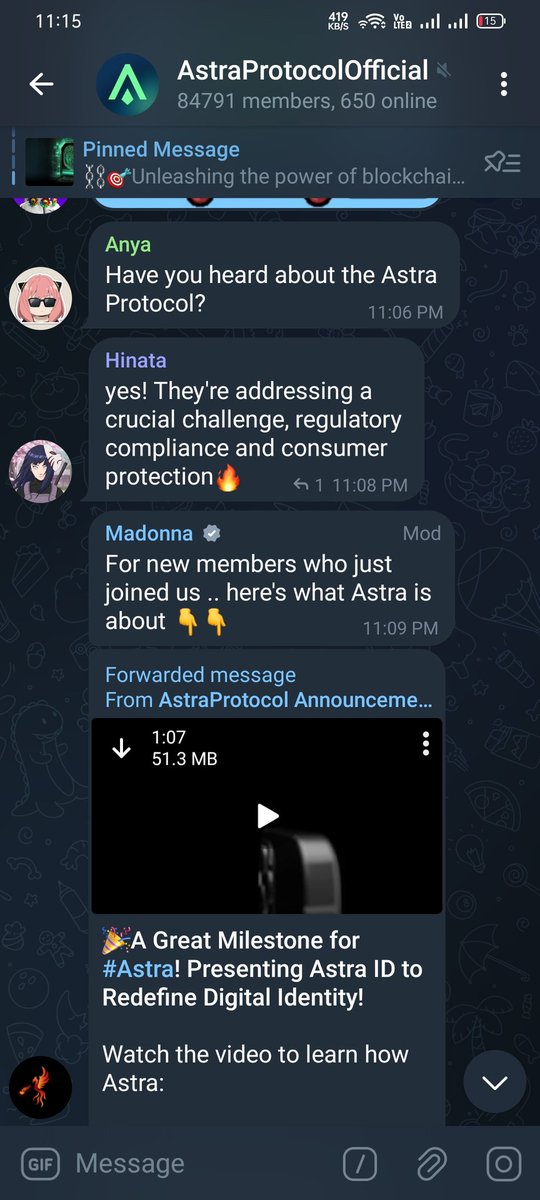 Xfactor122234's tweet photo. @alecryptoB @AstraProtocol Man their telegram group is a joke. Only positive message and full of bots. Try and talk something negative in their group it will be deleted immediately https://t.co/rA3XYz9lLA