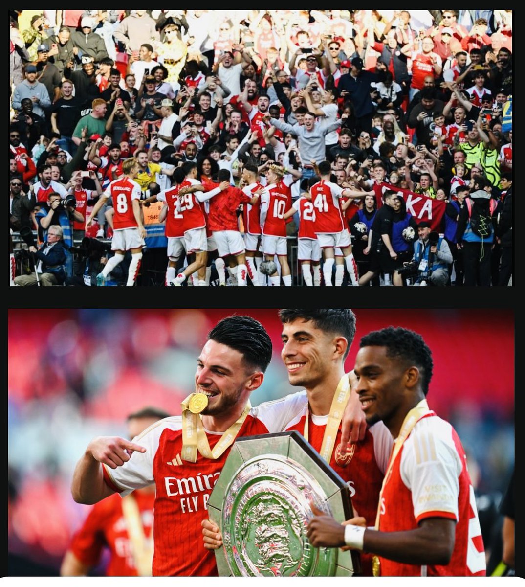 JamesBigjam's tweet photo. “Celebrating small wins is of great importance as it helps getting closer to achieve our big goals”. #ARSMCI #CommunityShield2023 #ARS https://t.co/lM5dygRTPc