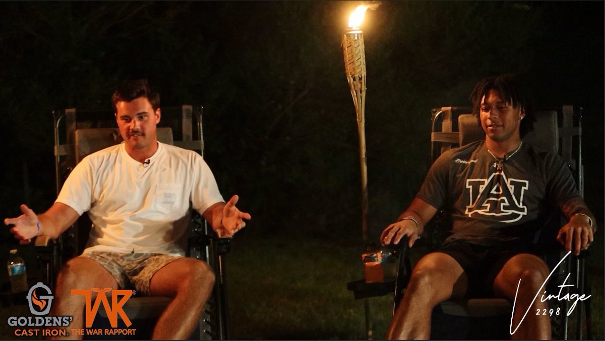 mikegittens's tweet photo. Fireside with The War Rapport is a can't miss! We had team leader Luke Deal and 2/3 of the QB competition by the firepit for as real a convo about AU football as you'll see anywhere. No one is doing this. Bookmark it 👇🏽#auburnfootball @thewarrapport 
https://t.co/RQDZd3jiTW https://t.co/0uzmUqKjKK