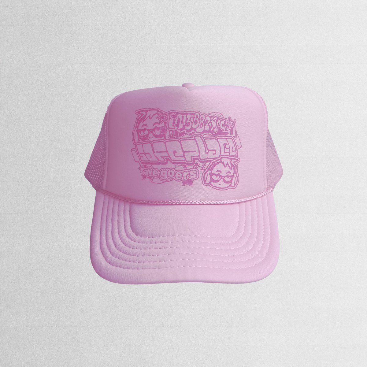 RAVE GOERS TRUCKER
Safeplace Summer Capsule
August 12th [3:00pm EST]
$25

- One Color Print
- Multiple Colorways
- Foam Trucker