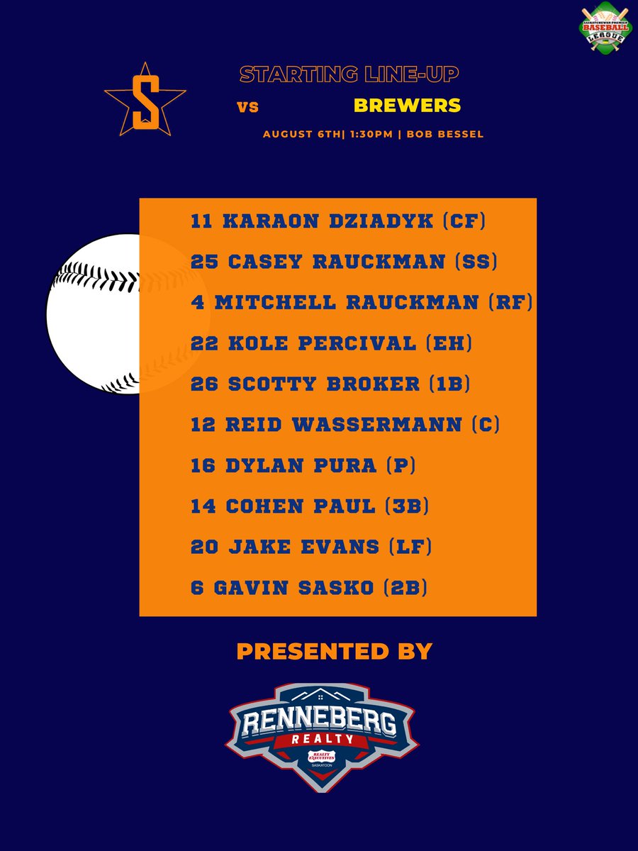 AaaAstros's tweet photo. Our lineup for the provincial final! https://t.co/aI5MnEJocb