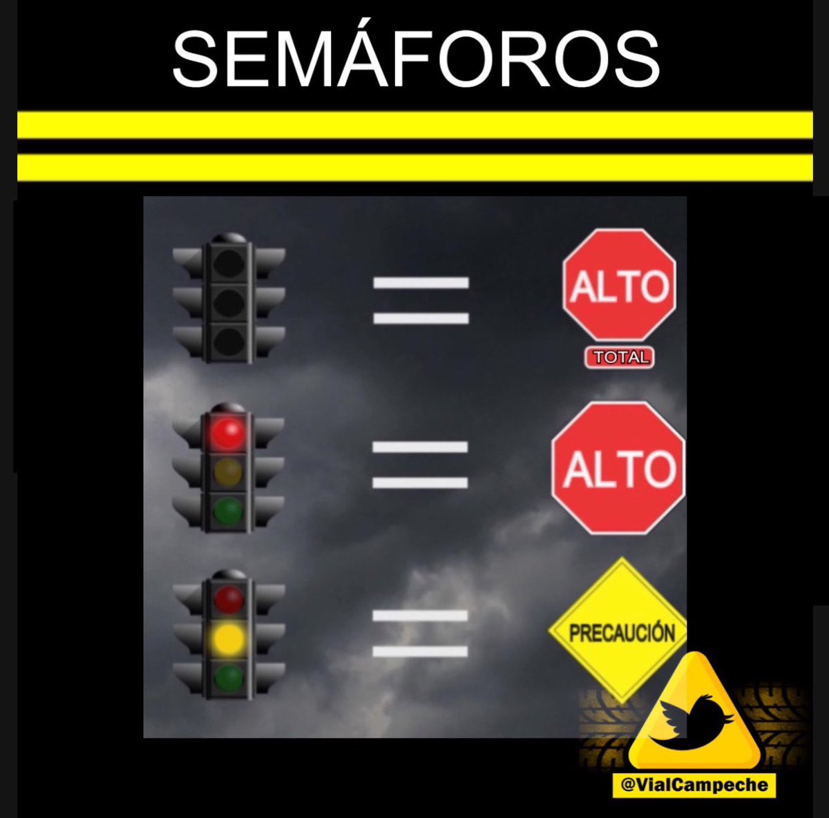 Precaución, semáforos descompuestos: Av Gobernadores y Av Ejercito Mexicano/Av Revolución/La Ria, Av Gobernadores x C. 45, Av Circuito Baluartes y Av Central, Av Colosio x Calle Veracruz (federal 7 lleva 4 años sin servicio)