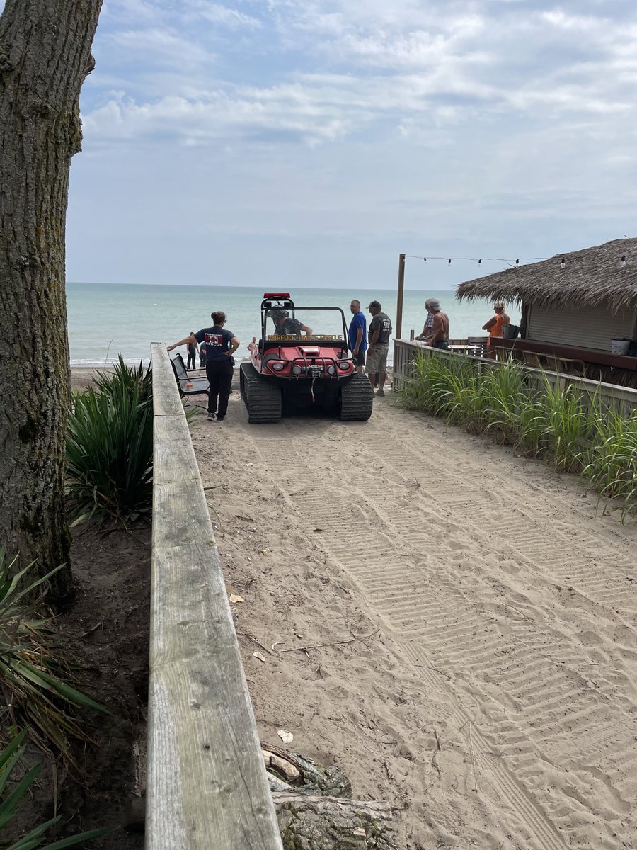 Great job by ⁦⁦<a href="/NorfolkCoFire/">Norfolk County Fire Department</a>⁩ at Long Point. This rig worked great for bringing the boats up from the beach!