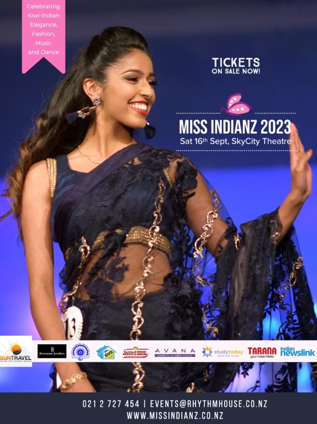 Tickets on Sale now for Miss IndiaNZ 2023!

#BeautyPagent #IndianNZ #indiansinauckland #kiwiindians #2023