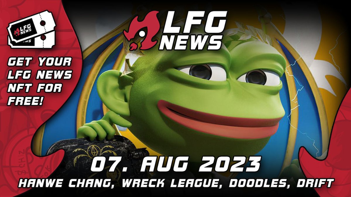 Today’s (07/08) LFG #NFT News (WKND EDITION) 🔥🚀 are about 

- Hanwe took 800 ETH from a bot
- Wreck League Mech Mint with $APE only
- Doodles &amp; Crocs collab
- 2-year anniversary of Where My Vans Go
- and 12 (‼️) more headlines!

All Links and Info in this thread! 🧵 LFG! 👇🏼