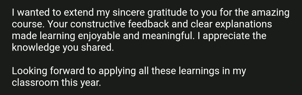 e-learning <a href="/etfoaq/">ETFO AQ</a> has officially ended, but the learning never stops. Receiving emails like the one below warms my heart. The pleasure was all mine!