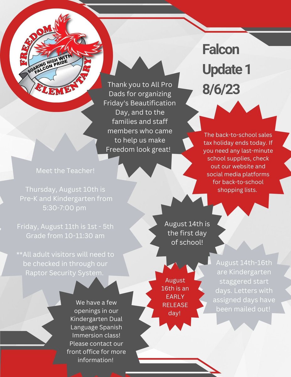 Did you receive the first Connect Ed message of the 23-24 school year from Dr. Nehrig this evening?! If not, please be sure to update your phone number and email address with the school so you do not miss out on important information!
