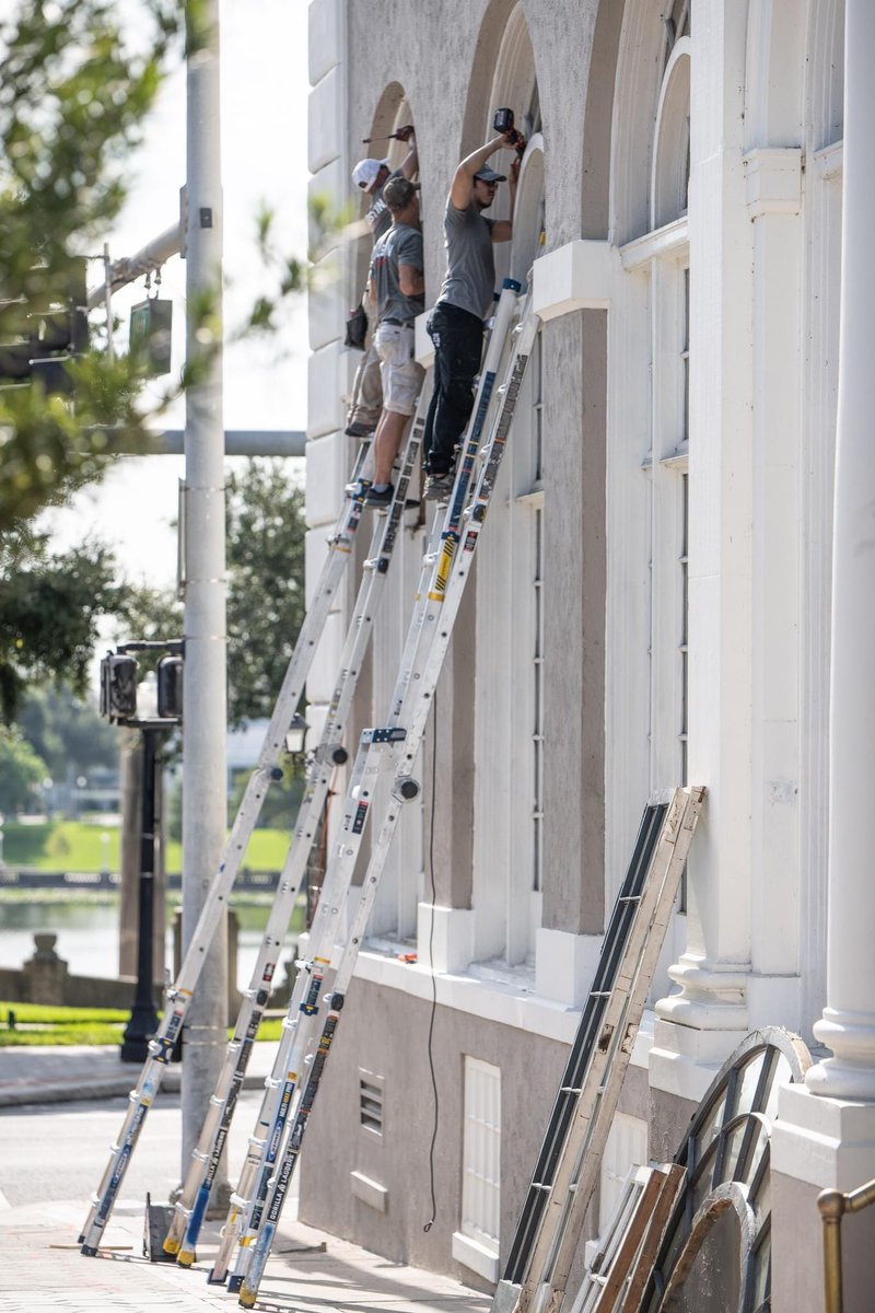 Davidtweeted's tweet image. The Terrace hotel in @DowntownLkld  gets new windows .  #lkld #lakeland