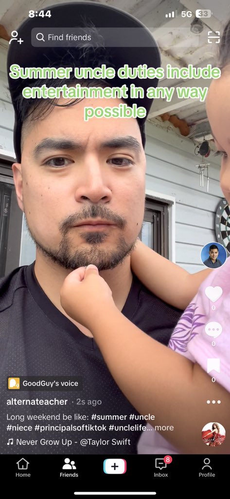 alternateacher's tweet photo. My newest vid with my niece! Check it out on tiktok. #uncle #niece #principalsofX #TikTok https://t.co/TjEhcdwIMP https://t.co/MeJj2yA9ju