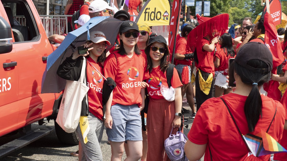 Rogers's tweet photo. Such an incredible day celebrating Pride in Vancouver with our employees! We loved being a part of the parade @vancouverpride as we witnessed love and support from everyone along the route! Join us as we continue to celebrate Pride across Canada! β€οΈπ³οΈβπ #WithYouWithPride https://t.co/mJLWljMibl