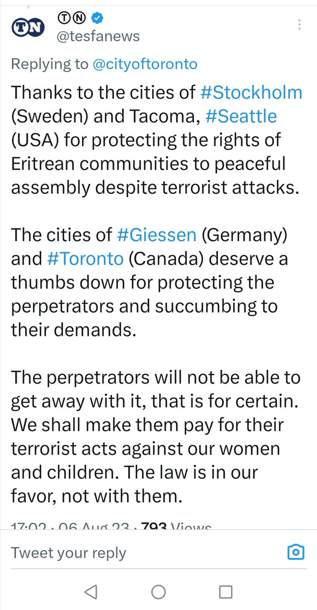 imoussai's tweet photo. So these #Terrorist thugs have made #Eritrea hell and cancelled our humanity. Now they're winging about a cancellation of a festival.
#pathetic https://t.co/EJgLLeX3Ey