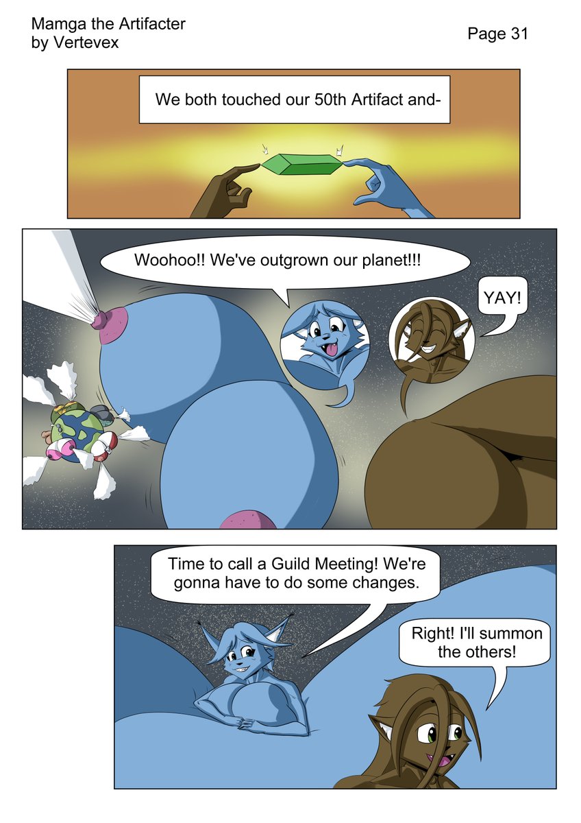vertevex's tweet photo. Page 31 of Mamga the Artifacter!

[ nsfw hyper breast expansion / fantasy / furry comic ]

Time to call everybody up, share the good news and the new plans! https://t.co/sfuSOTkyea