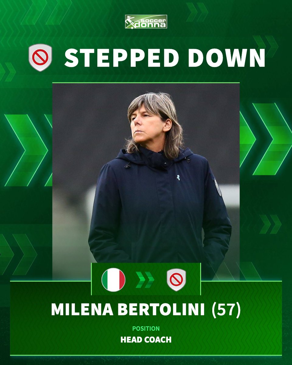 It's official - Milena Bertolini stepped down as head coach from the Italian national team 

#MilenaBertolini #Italy #squadraazzurre