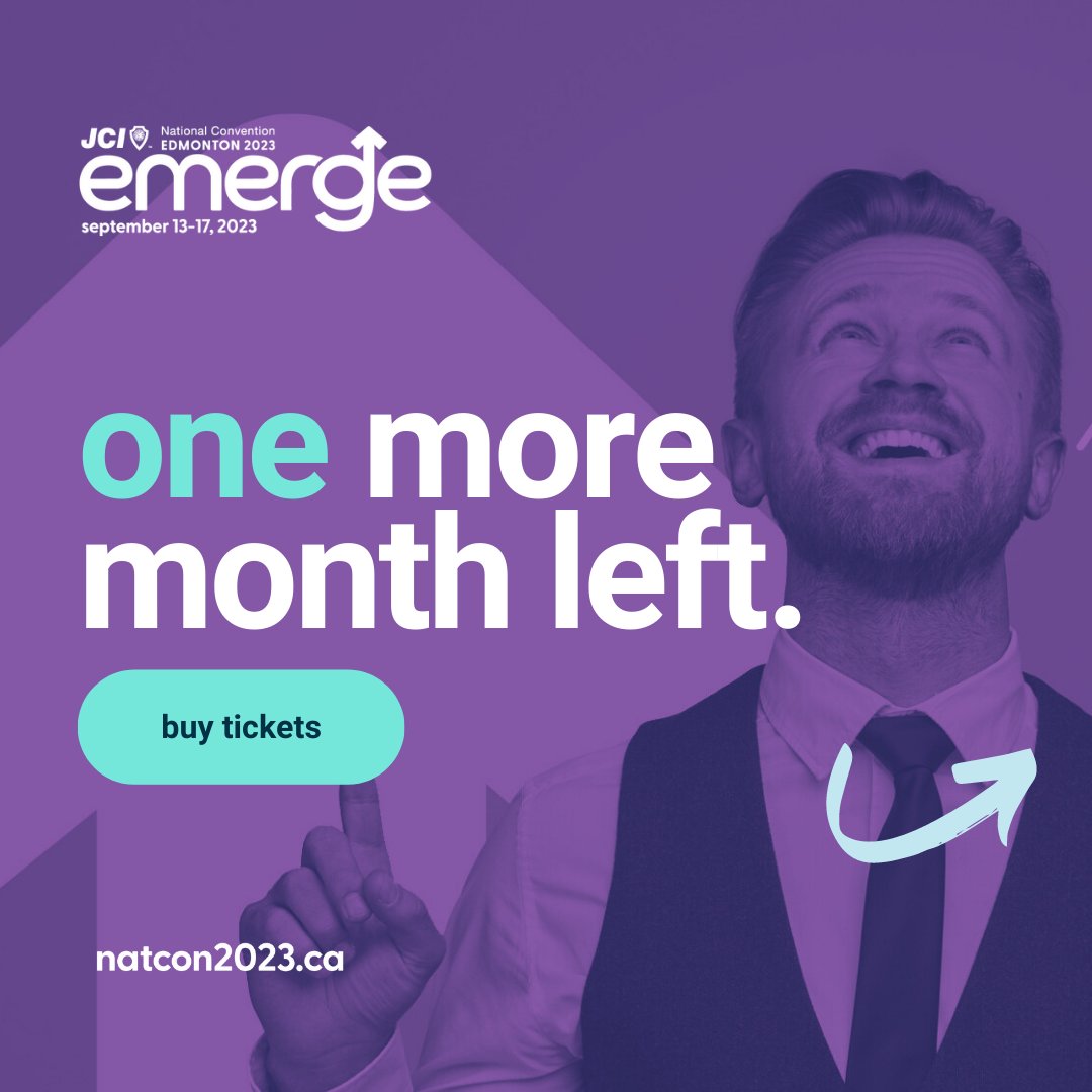 📢Join the National Convention next month! 🗓️ Amplify your voice and connect with like-minded individuals at JCI Canada's biggest event of the year! 🎉 Don't miss out, register now! 👉 natcon2023.ca   #JCI #yeg #Edmonton #yeglocal #yegbusinesses #yeg #yegevents