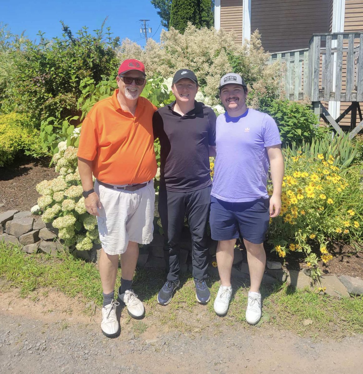 The first…. Dad got to golf with a couple of his boys this morning…. And they are still speaking!!