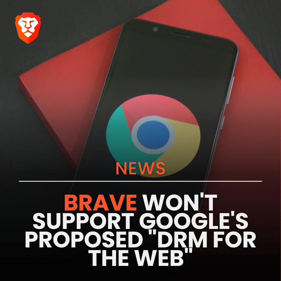 brave's tweet image. Google’s “Web Environment Integrity” (WEI) proposal, which limits access to websites to users running verified browsers or operating systems, intentionally shifts power away from users, and towards large websites and advertisers.

We strongly oppose WEI: brave.com/web-standards-…