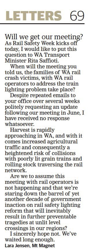 Improve Train Lighting & Passive Level Crossings tweet media