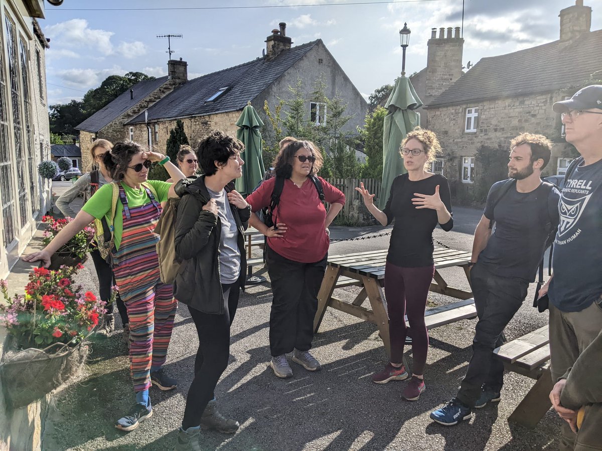 AndrewChignell's tweet photo. Weeklong philosophers' pilgrimage/conference on "Personal Transformation" in Peak District, England. 10-15 mile/day walks, with 10 minute talks (plus 35 mins q&amp;a). Great format and fellow pilgrims, a few blistered soles. @mollycrockett @Helenreflects @AgnesCallard @slaneritchie https://t.co/JtdRUnLcQK