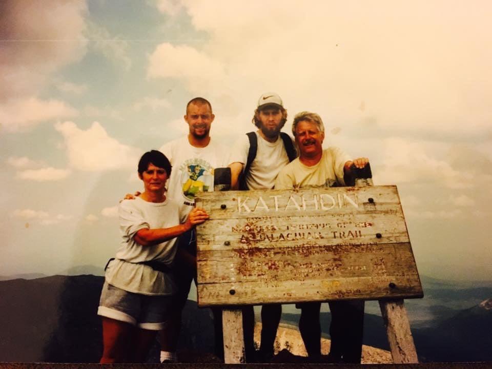 just_finish's tweet photo. Twenty seven years ago, on August 6, 1996, I finished my Appalachian Trail Thru-Hike after climbing Katahdin with my Mom, Dad, Brother and Cousin. 

#FirstUltra #2162Miles #JustFinish https://t.co/Zsmj327Ne7