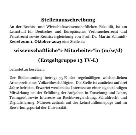 Unser tolles kleines #Team sucht #Verstärkung! Wir begleiten die große #Transformation des #Privatrecht|s #rechtsvergleich|end. Kommen Sie für ein spannendes #Promotion|sprojekt zu uns!

#Digitalisierung #Nachhaltigkeit
