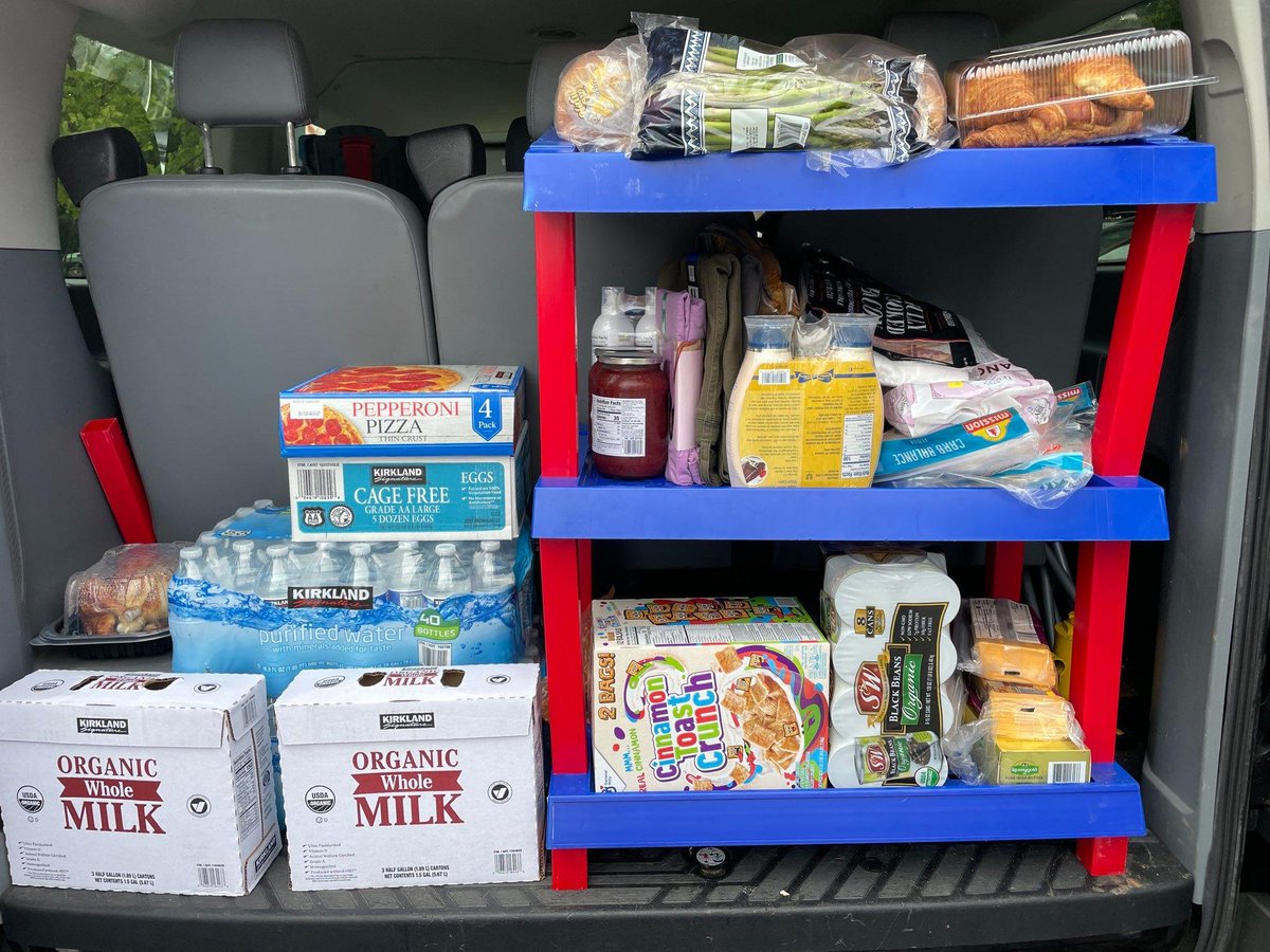 ryanlanciaux's tweet photo. Am I the first person to put a random shelf in the back of their van? 

I'm not sure I could claim that BUT it's super helpful. I've now used it for travel and random Costco trips and I'm not sure how I did this without it! https://t.co/pWlR0j8dqE