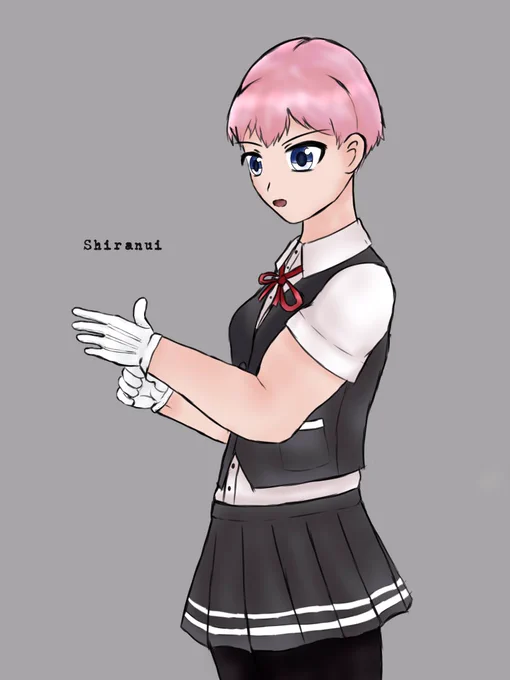ゆうべ描いた短髪不知火ちゃんです (ふと思い立ってやってしまった)
