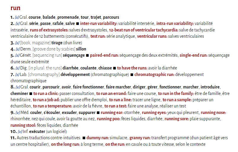 MedLexic's tweet photo. Les difficultés de l'anglais médical.
Aujourd'hui: «run».
#MedLexic #Traduction #Médicale #Medtrans #MedTwitter #MedTwitterQc https://t.co/ll0h7Ag2Vk