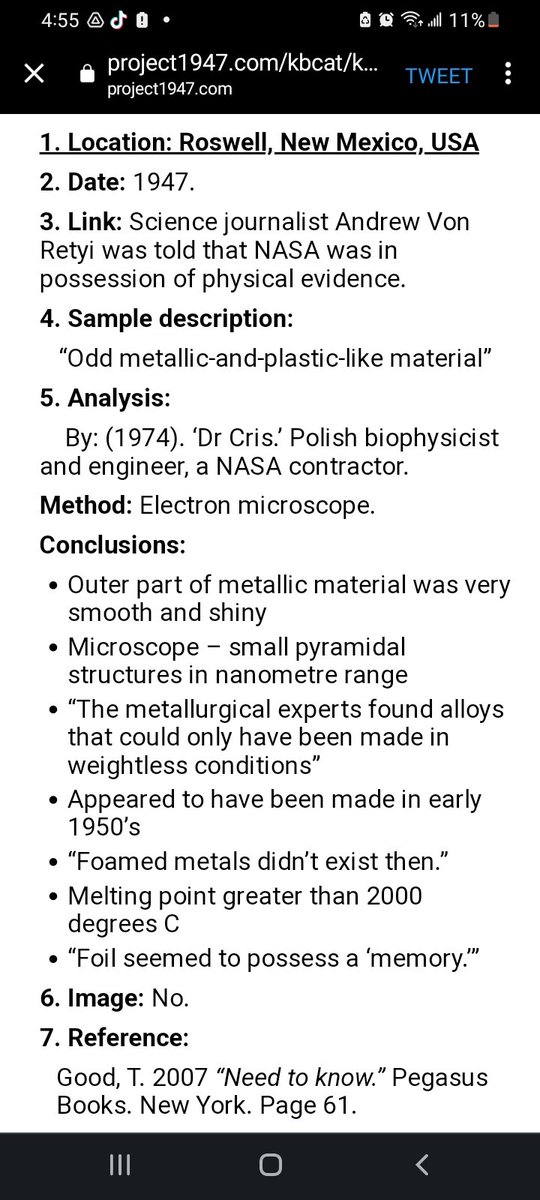 JackMiser9's tweet photo. Very interesting catalogue of research on uap crash material.-"The metallurgical experts found alloys that could only have been made in weightless conditions." ie the vacuum of space. #ufotwitter #ufox #EndUAPSecrecy #peaceinspace https://t.co/t4ahn6iG1f