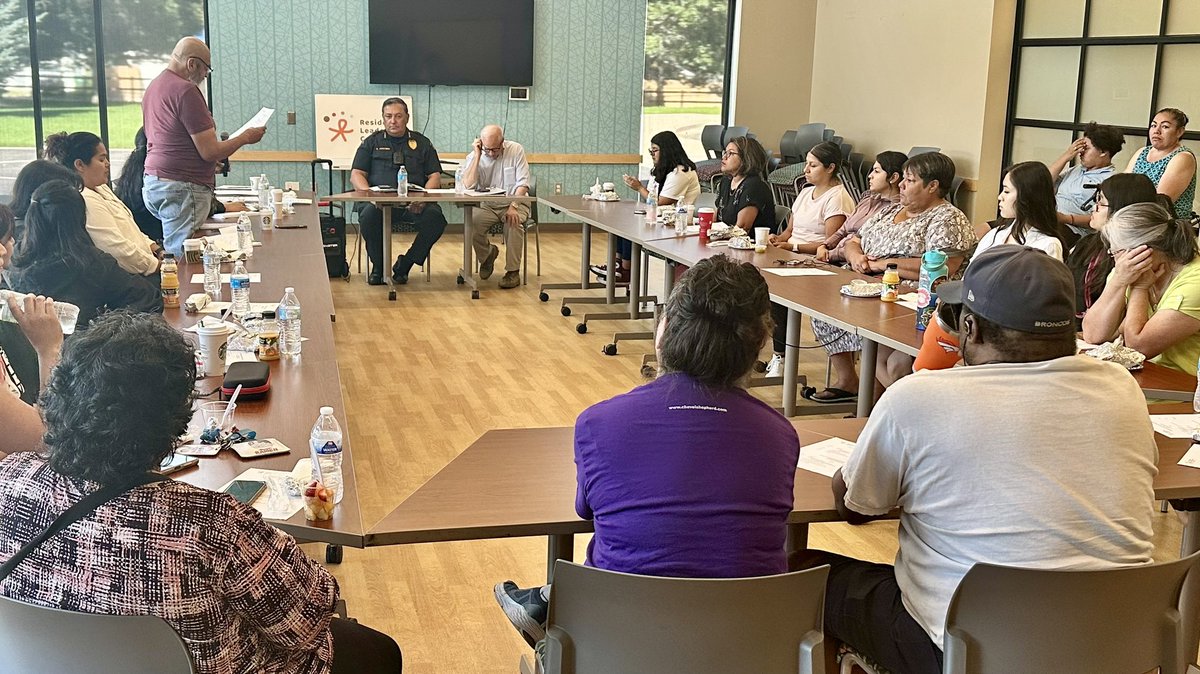 My second event Saturday was with Mayor @RepMikeCoffman at the Resident Leadership Council meeting. This richly diverse community wants to work closely with the men and women of @AuroraPD to make our community safe and it is working. #RelationalPolicing