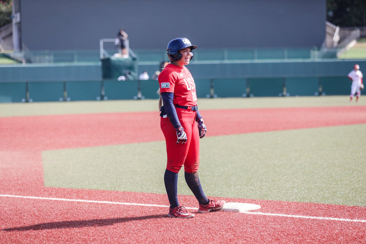 Hannah Gammill went 2-for-2 with a double and scored a run in Game 2 for Team USA 🇺🇸