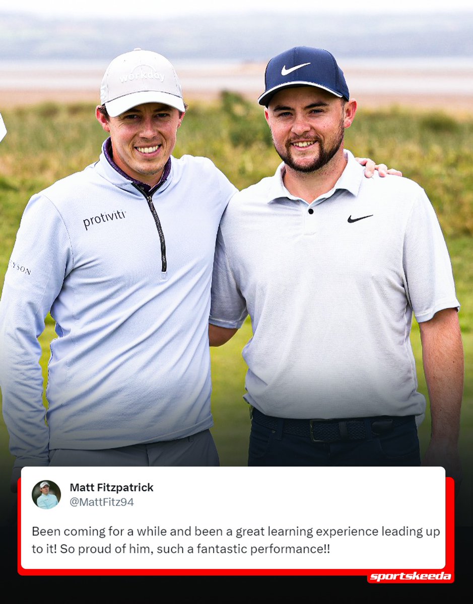 SportskeedaG's tweet image. Matt Fitzpatrick&apos;s proud moment as his brother Alex wins British Challenge.

#MattFitzpatrick #AlexFitzpatrick #BritishChallenge #DPWorldTour