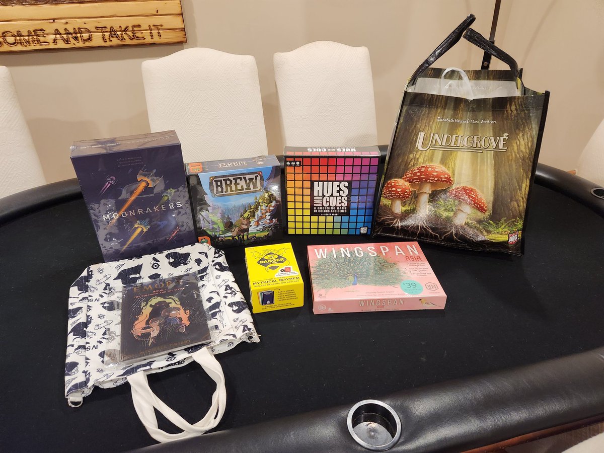 CatalyticRxn's tweet photo. That's a wrap on #GenCon2023! I had a blast &amp; am taking home quite the haul. I'm excited to play these games when I get home. #GenConHaul https://t.co/x5g94mzNY9