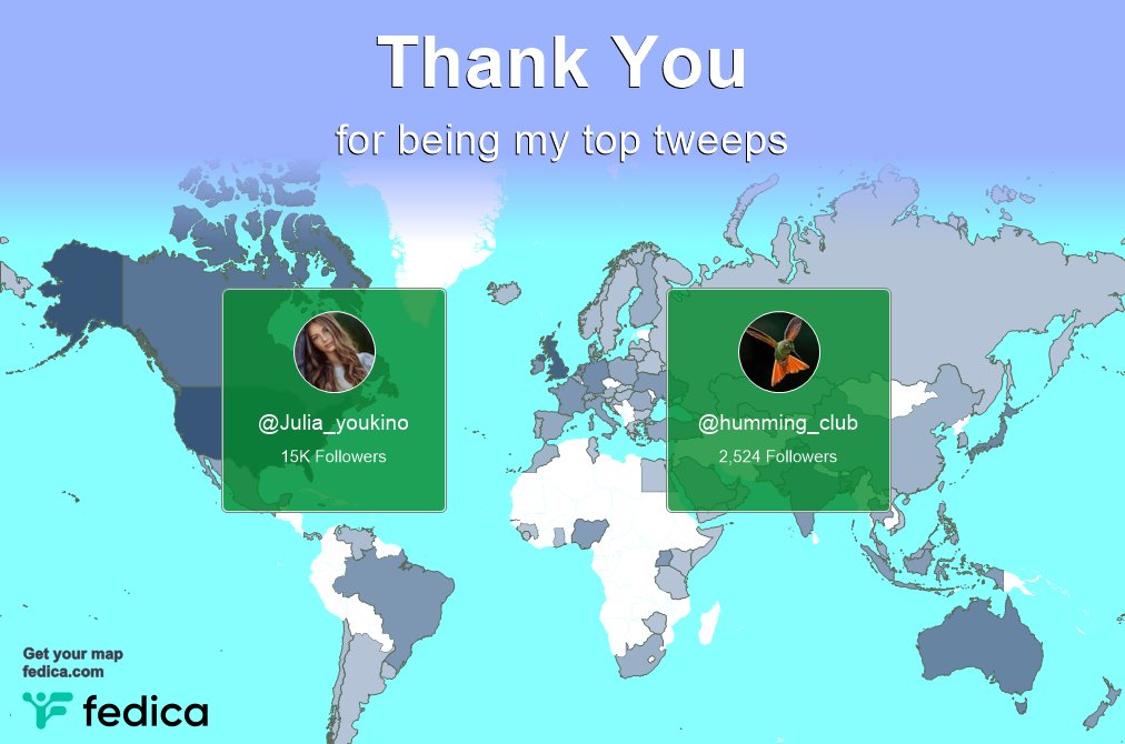 Special thanks to my top new tweeps this week @Julia_youkino, @humming_club