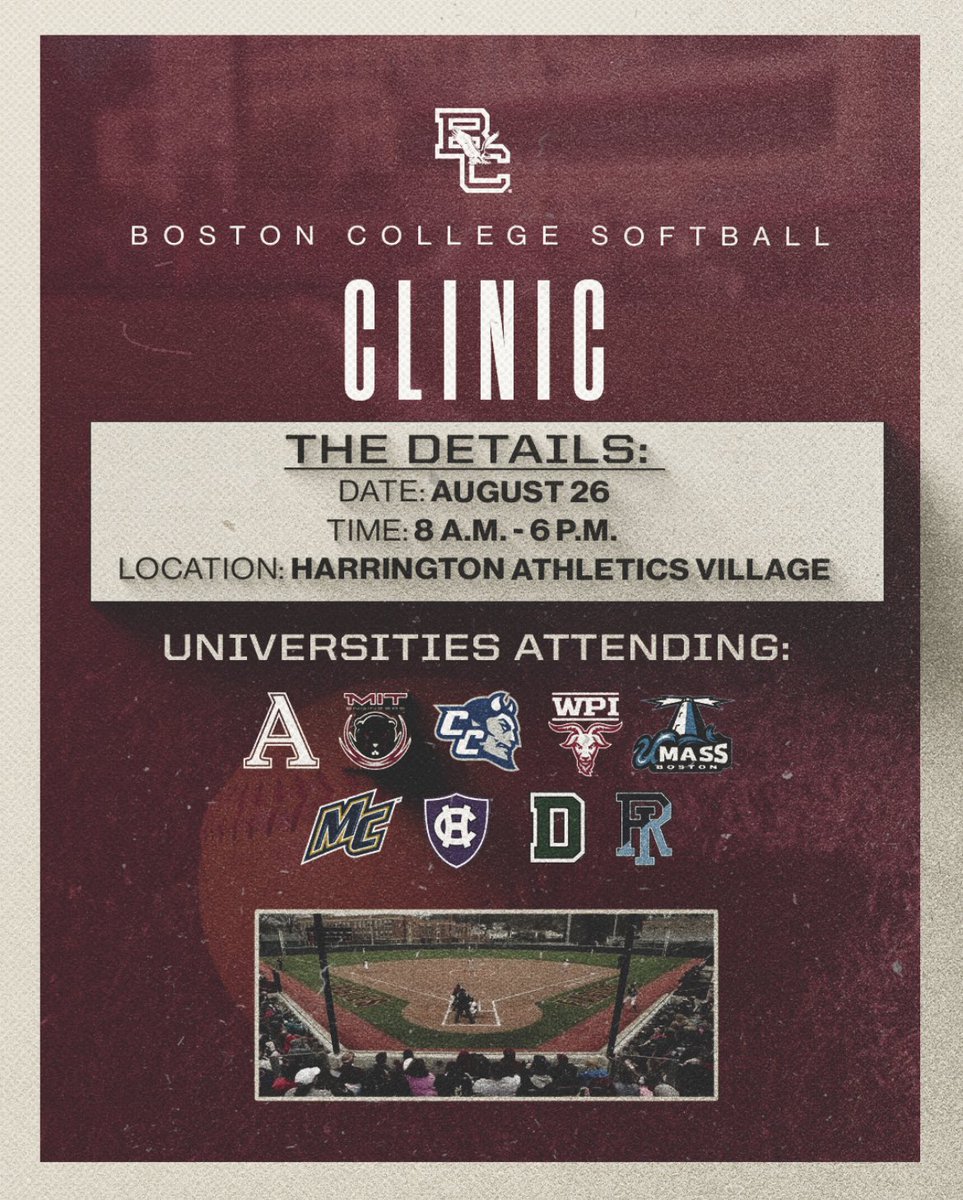 BC_Softball's tweet photo. 🚨🚨 Final Teams List for August 26th Prospect Clinic.  Don’t miss out on this chance to learn from some of the best in the New England area!! https://t.co/sSR3HCVAda