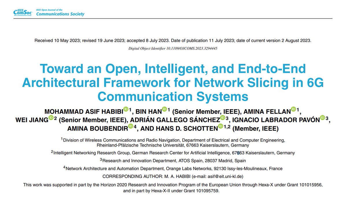 AsifHabibi's tweet photo. I am delighted to announce the publication of our paper in the IEEE Open Journal of the Communication Society. Our team has worked to push the boundaries of slicing towards 6G.
Link: https://t.co/2LaOJCCrkP 
@PhDVoice @TweeterAcademic @ComSoc @IEEEorg https://t.co/PgYnGAVq47