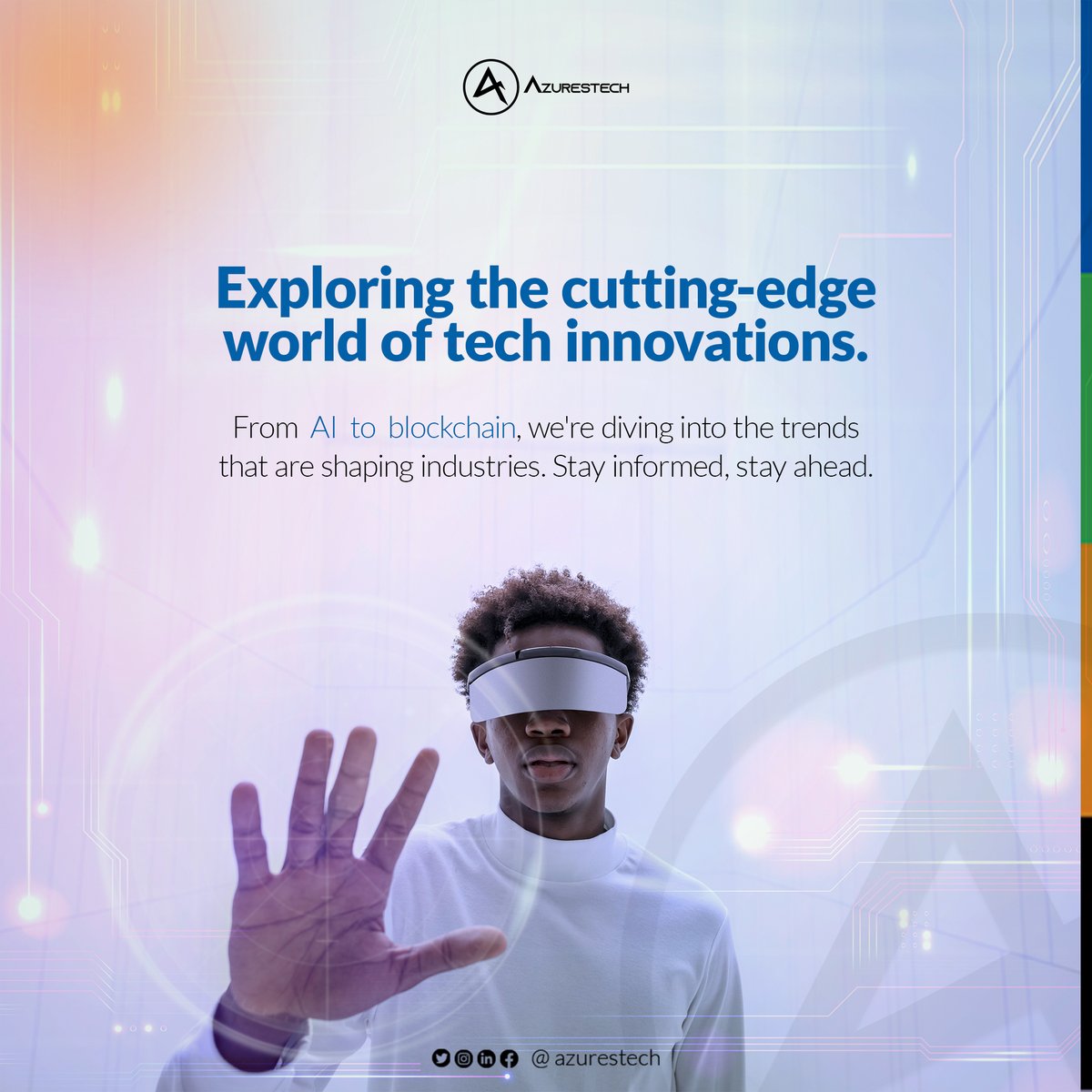 azurestech's tweet image. &quot;🚀 Embrace a new week delving into tech innovation! From AI&apos;s disruption to blockchain&apos;s transformation, we&apos;re decoding industry trends. Stay ahead of progress. 🌐🔍 #TechInnovations #IndustryInsights #Azurestech&quot;