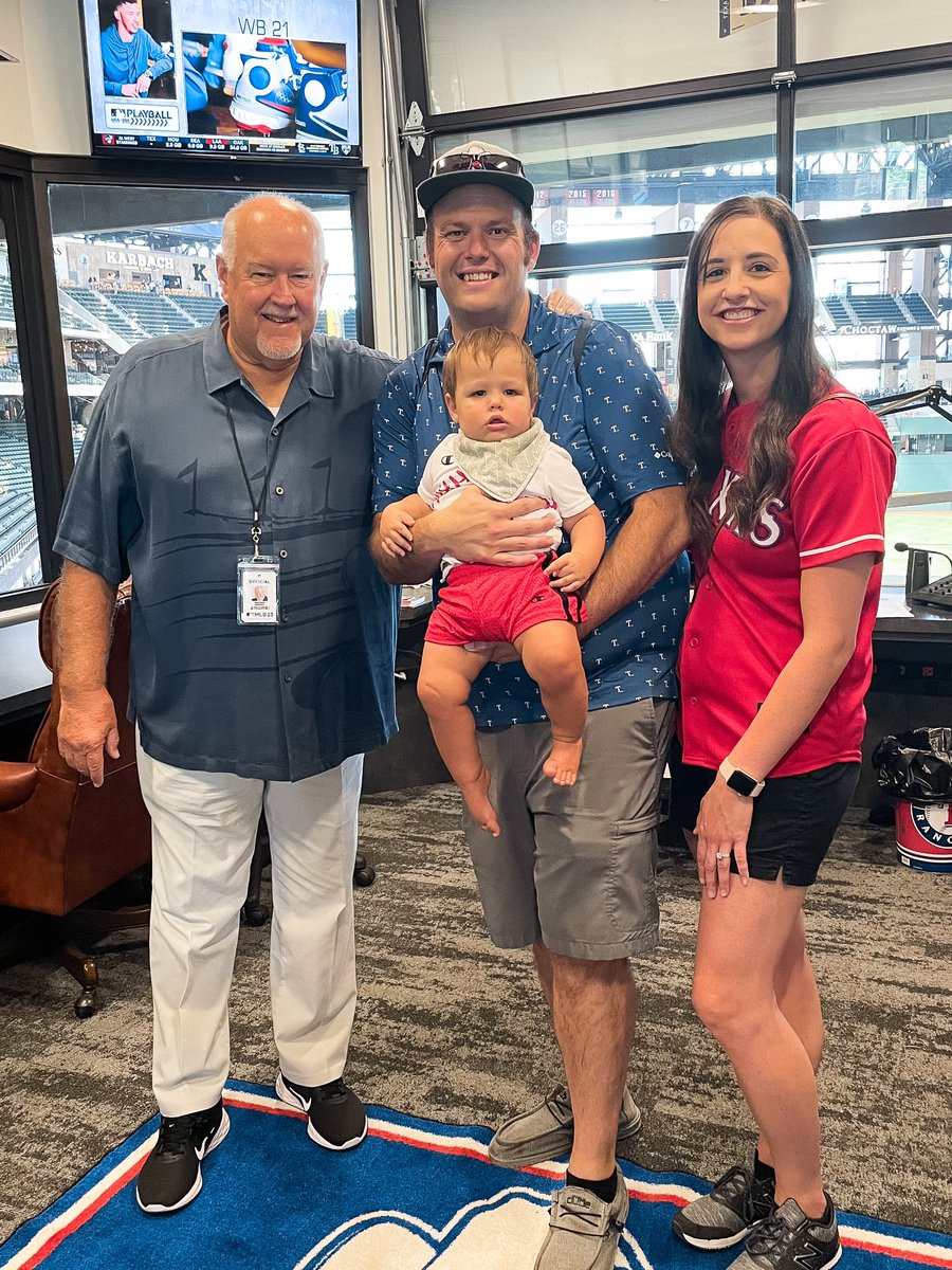 johnmerrill86's tweet photo. Nolan’s first Ranger game, his first #hellowincolumn and getting to meet the legend @TEXPAMAN himself! Thanks for a great day at the ballpark Chuck! https://t.co/bf6YKYi9Xt