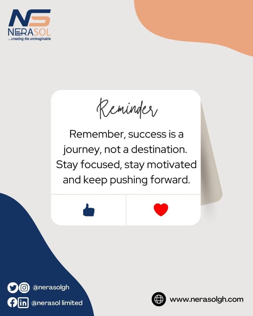 Journey to success: Focus, Motivate and Push.

#successjourney #stayfocused #keeppushingforward #motivationmatters #SuccessMindset #nerasolgh #neragps #motivation #MondayMotivation